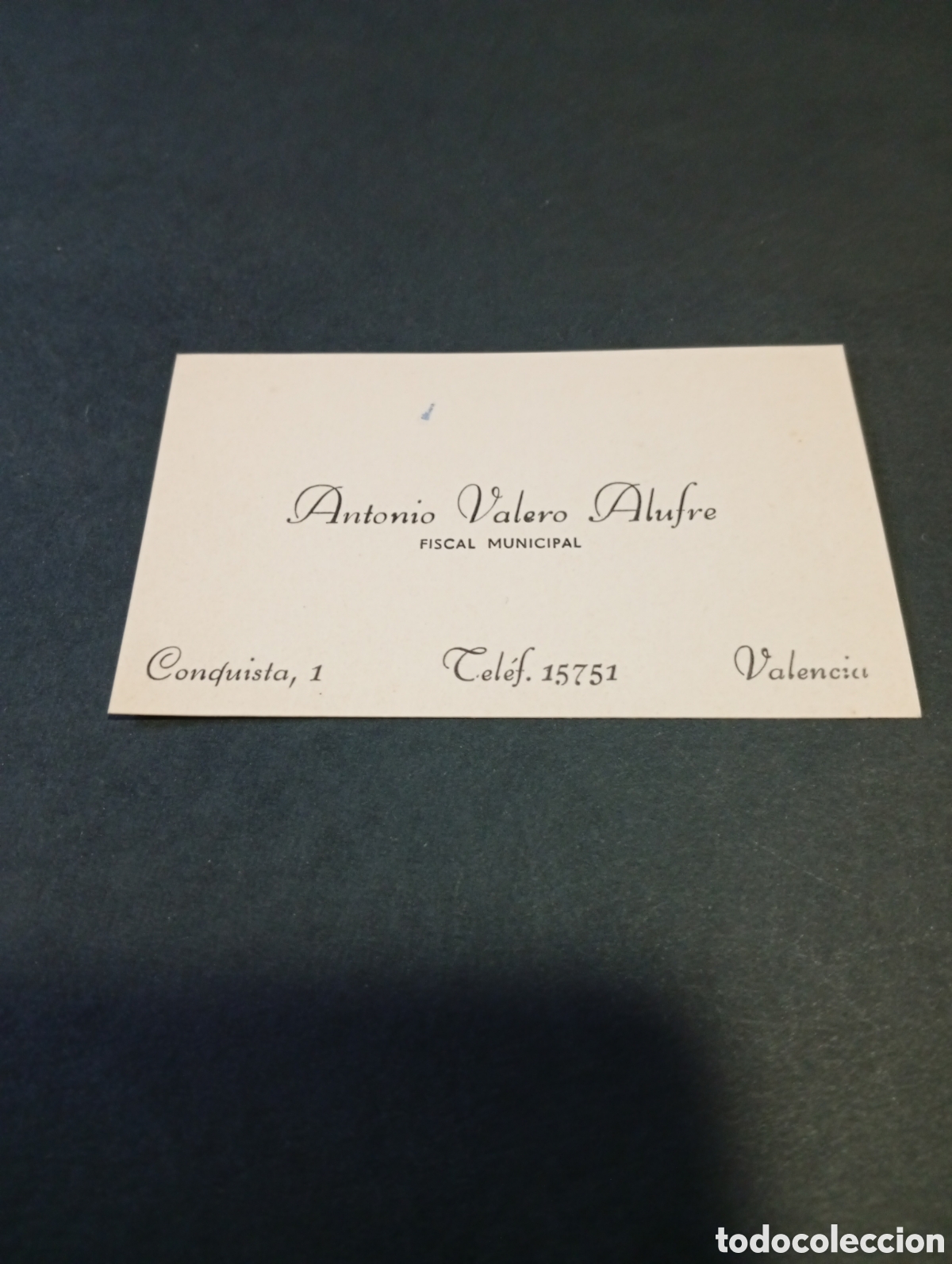 Otros Art&iacute;culos de Coleccionismo en Papel: Tarjeta visita antigua Antonio Valero Alufre,fiscal municipal, Valencia