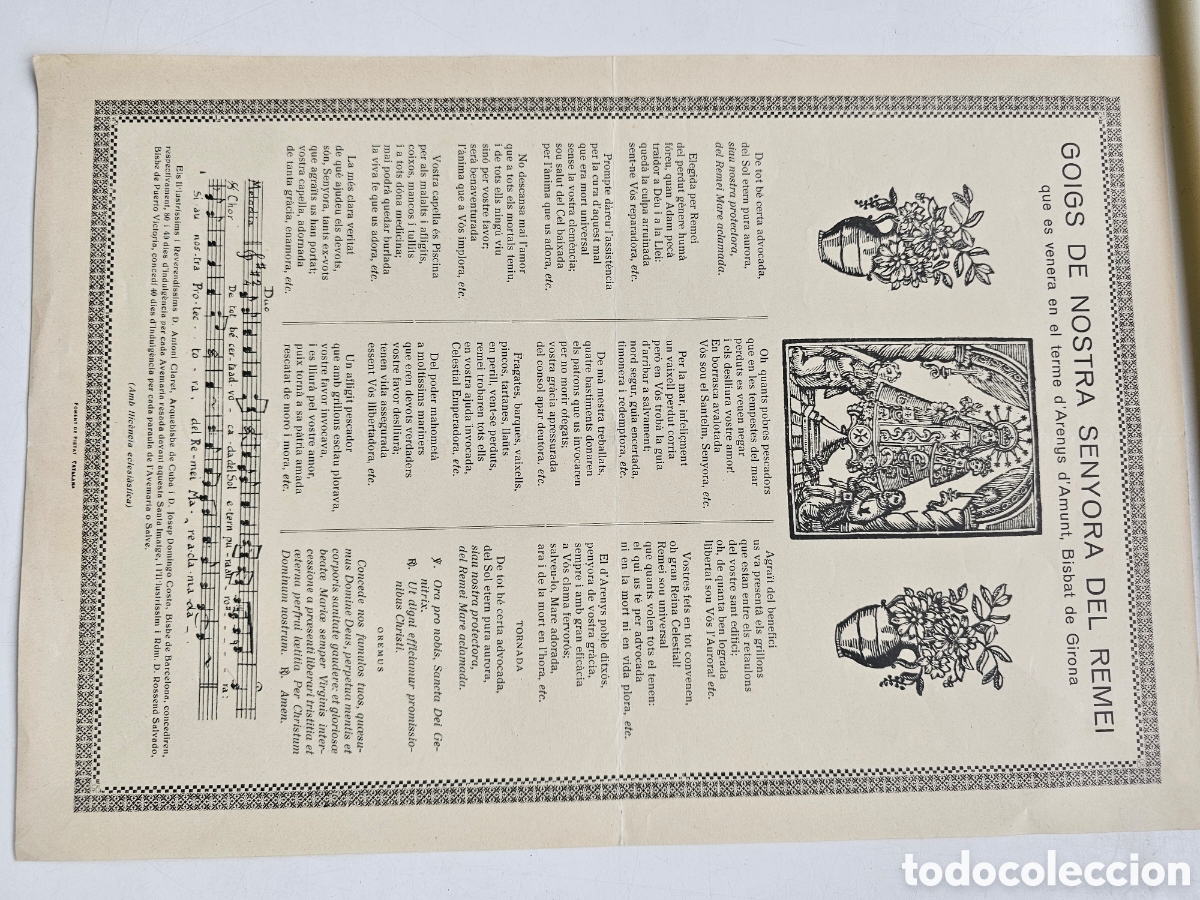 Otros Art&iacute;culos de Coleccionismo en Papel: Goigs Gozos a Nostra Senyora del Remei Arenys de Munt Antoni Claret 1960s 1970s