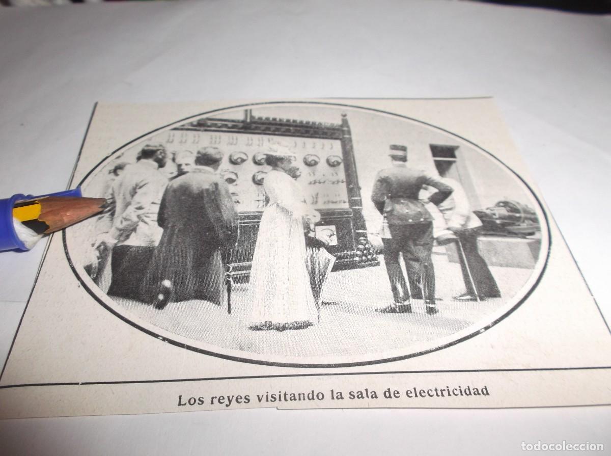 Otros Art&iacute;culos de Coleccionismo en Papel: RECORTE A&Ntilde;O 1906(SEGOVIA)S.M. LOS REYES ,VISITANDO LA SALA DE ELECTRICIDAD DE SEGOVIA