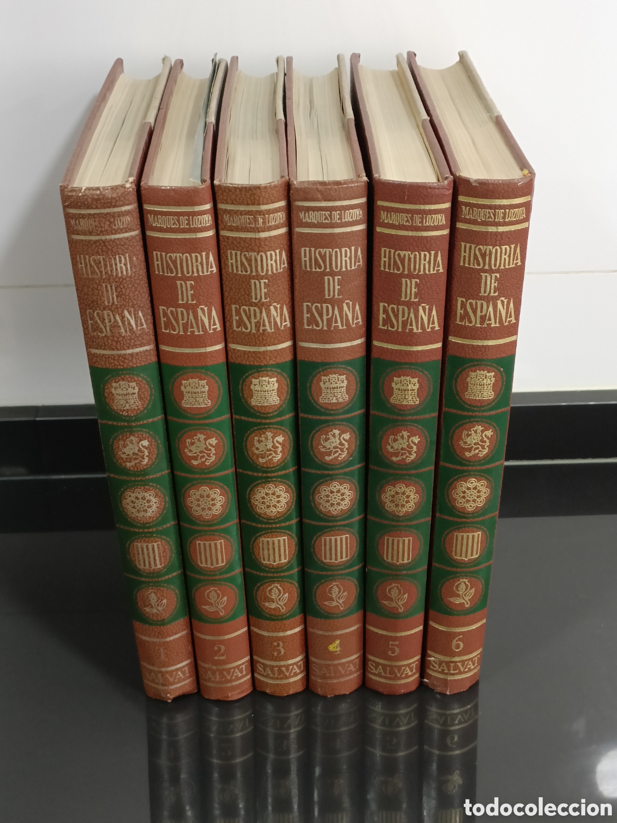 Otros Art&iacute;culos de Coleccionismo en Papel: 6 Tomos Historia De Espa&ntilde;a - Marques De Lozoya - Salvat Editores 1968