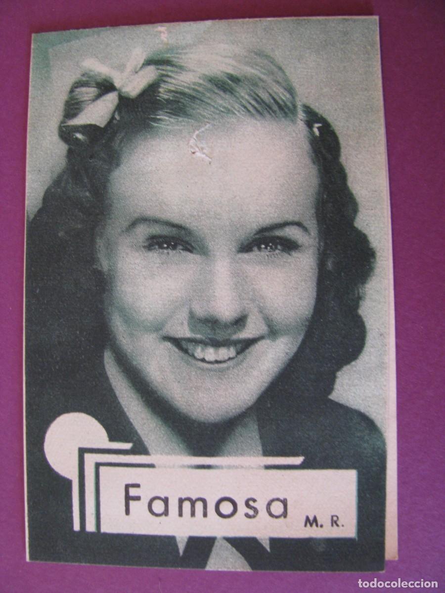 Otros Art&iacute;culos de Coleccionismo en Papel: ETIQUETA O CROMO. IMAGEN DEANA DURBIN. FAMOSA M. R. PUBLICIDAD MEDIAS. 9,5X6,5 CM.