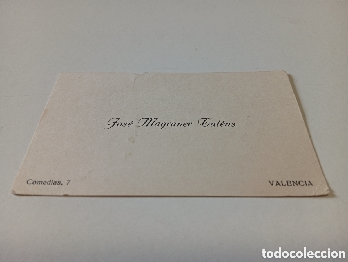 Otros Art&iacute;culos de Coleccionismo en Papel: Tarjeta visita antigua Jose Magraner Talens, Valencia