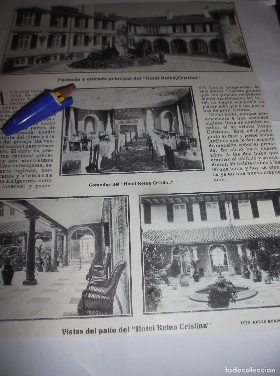 Otros Art&iacute;culos de Coleccionismo en Papel: RECORTE A&Ntilde;O 1905.- ALGECIRAS(C&Aacute;DIZ)EL MEJOR HOTEL DE LA PEN&Iacute;NSULA EL HOTEL REINA CRISTINA