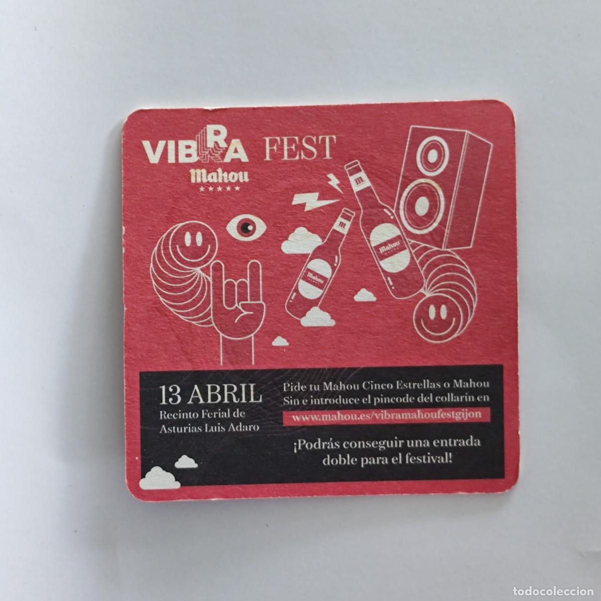 Otros Art&iacute;culos de Coleccionismo en Papel: POSAVASOS - MAHOU / VIBRA FEST GIJON XIXON 2024 - CERVEZA MUSICA ASTURIAS - 11 X 11 CM