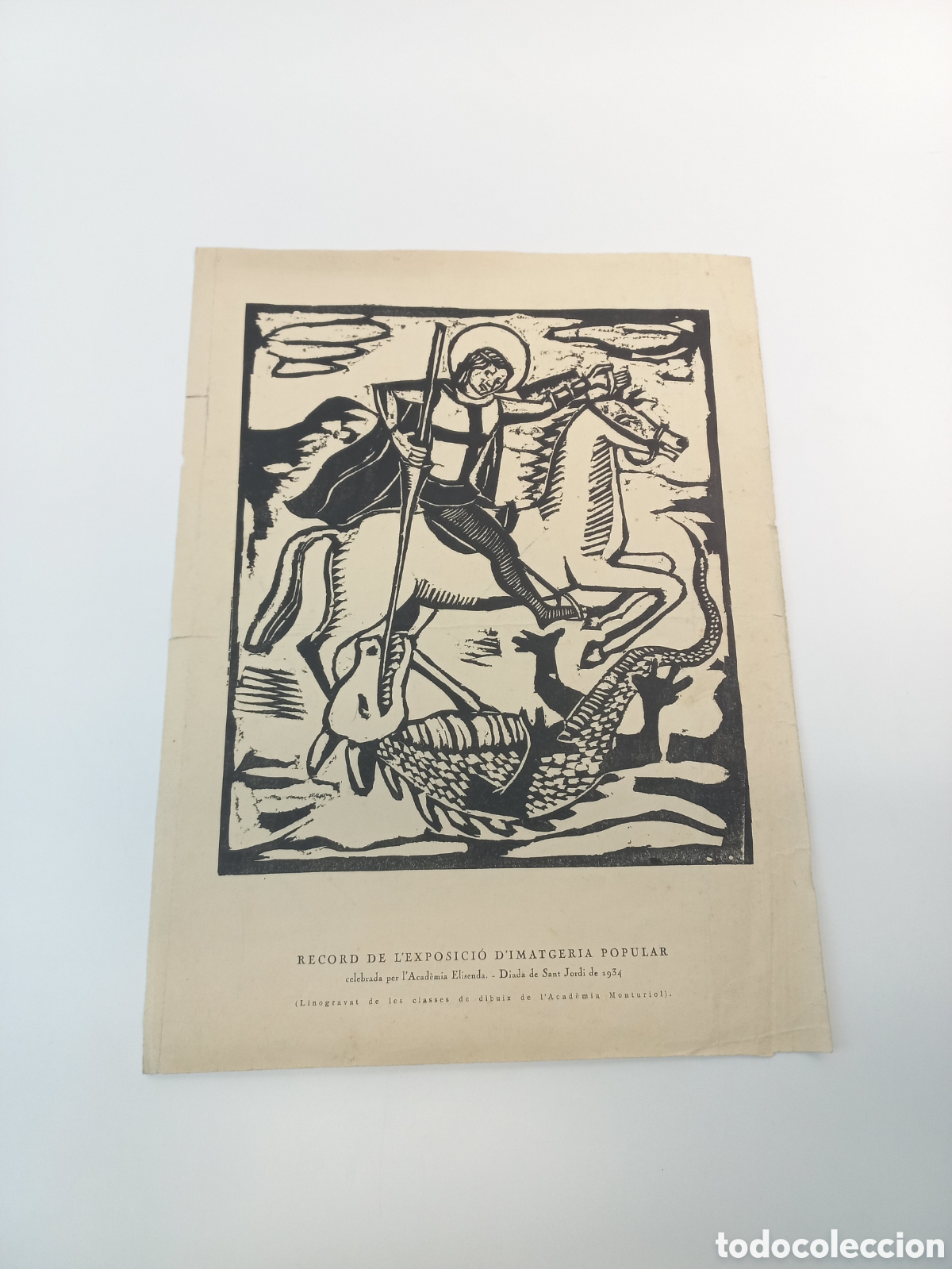 Otros Art&iacute;culos de Coleccionismo en Papel: Record de l'Eposici&oacute; d'Imatgeria Popular. Academia Elisenda, Sant Jordi 1934. Academia Monturiol