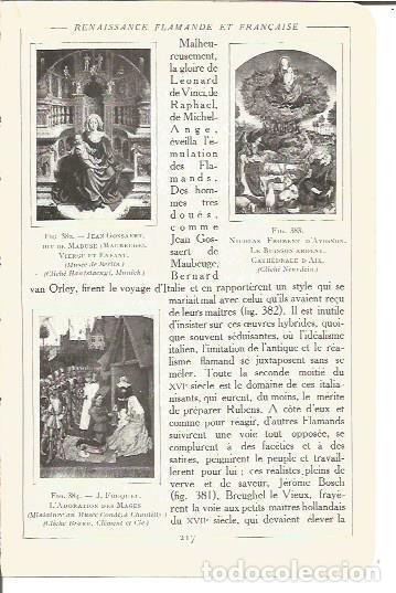 Otros art&iacute;culos de coleccionismo en papel: LAMINA V00203: Obras de Jean Gossaert, Nicolas Froment d'Avignon y J. Fouquet - Salomon Reinach