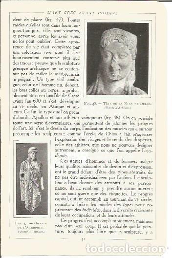 Otros art&iacute;culos de coleccionismo en papel: LAMINA V00122: Cabeza diosa Nike, Museo de Atenas - Salomon Reinach