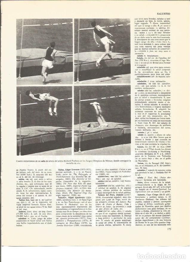 Otros art&iacute;culos de coleccionismo en papel: LAMINA V00808: Salto de altura de Richard Fosbury en Juegos Olimpicos de Mejico - VVAA