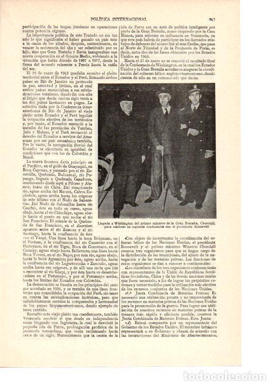 Otros art&iacute;culos de coleccionismo en papel: LAMINA ESPASA 38584: Llegada de Churchill a Washington - Varios