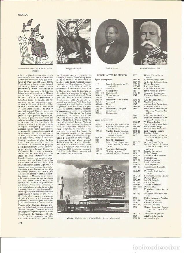 Otros art&iacute;culos de coleccionismo en papel: LAMINA V00460: Moctezuma, D. Velazquez, B.Juarez y General Porfirio Diaz - VVAA