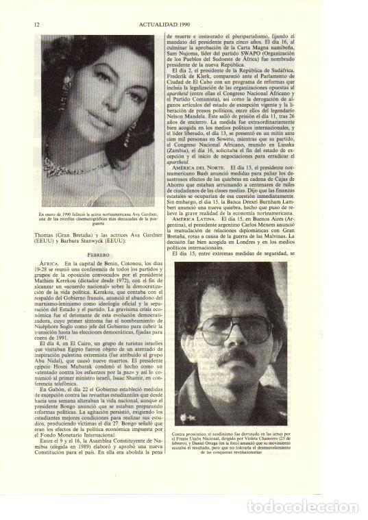 Otros art&iacute;culos de coleccionismo en papel: LAMINA ESPASA 38614: Ava Gardner y Daniel Ortega - Varios