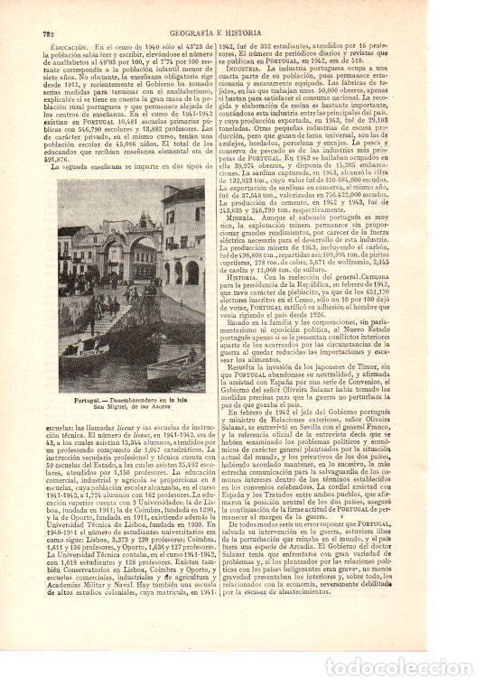 Otros art&iacute;culos de coleccionismo en papel: LAMINA ESPASA 38525: Desembarcadero de la isla San Miguel, Portugal - Varios