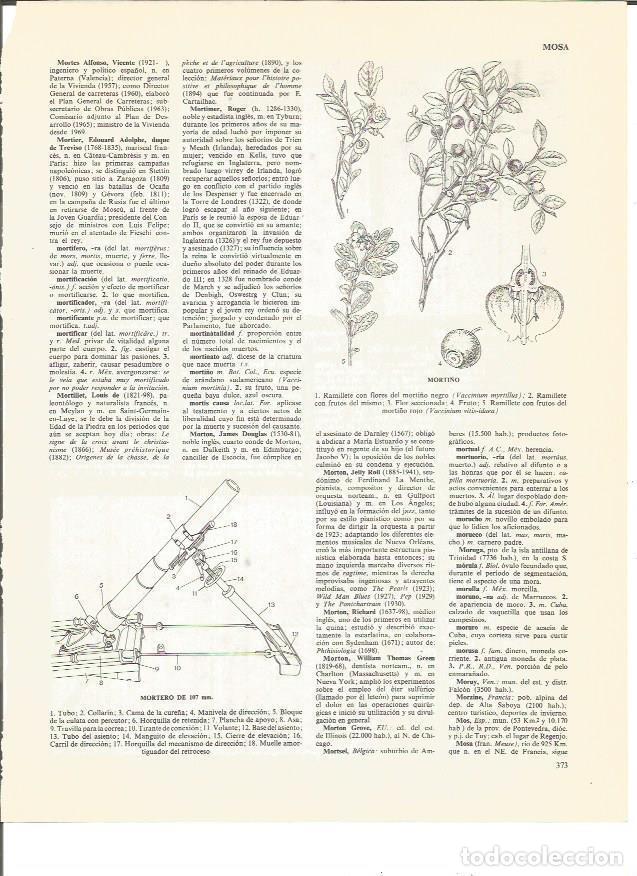 Otros art&iacute;culos de coleccionismo en papel: LAMINA V00475: Partes de un mortero de 107 mm - VVAA