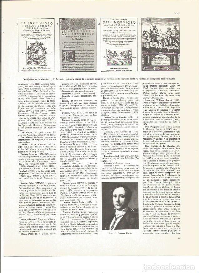 Otros art&iacute;culos de coleccionismo en papel: LAMINA V00786: Portada y primera pagina de la edicion principe del Quijote de la Mancha - VVAA