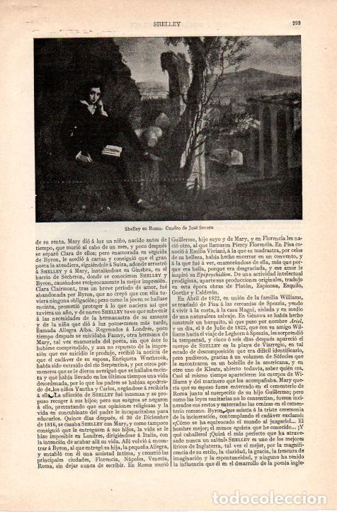 Altri oggetti di carta: LAMINA ESPASA 38246: Shelley en Roma, por G. Severn - Varios