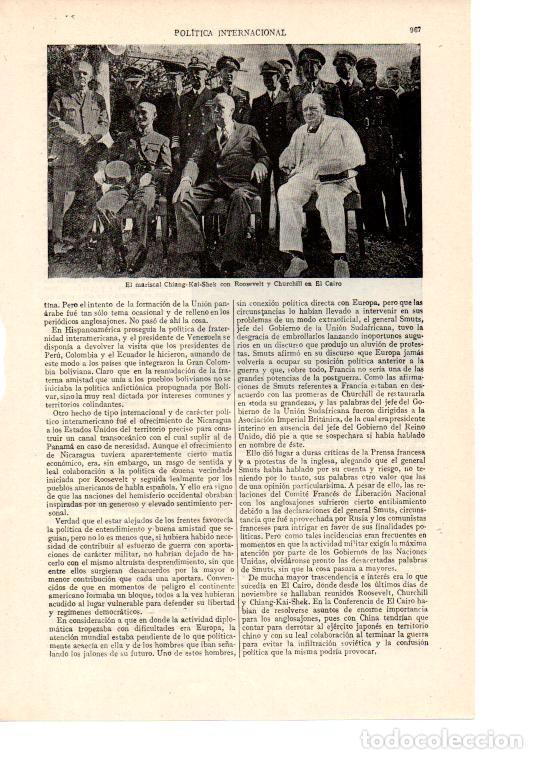 Otros art&iacute;culos de coleccionismo en papel: LAMINA ESPASA 38588: El mariscal Chiang-Kai-Shek con Roosevelt y Churchill en El Cairo - Varios