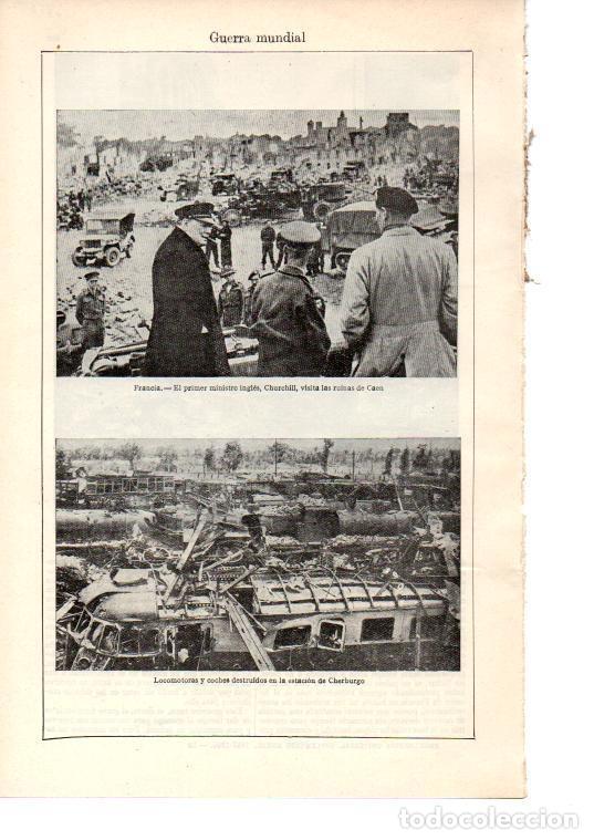 Otros art&iacute;culos de coleccionismo en papel: LAMINA ESPASA 38565: Churchill visita las ruinas de Caen, Francia - Varios