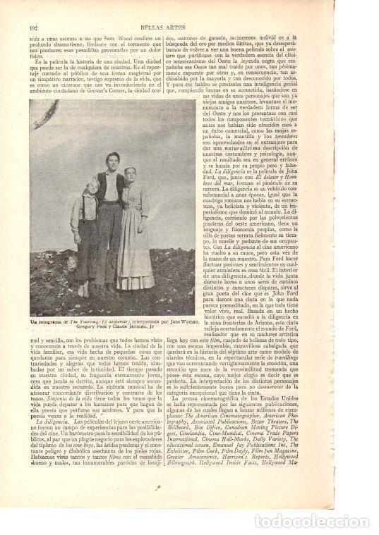 Otros art&iacute;culos de coleccionismo en papel: LAMINA ESPASA 38413: Jane Wynman y Gregory Peck en El despertar - Varios