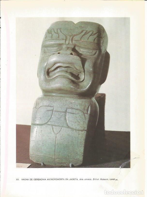 Sammelleidenschaft Andere Papierartikel: LAMINA 27347: Hacha de ceremonia en jadeita de la cultura olmeca - Guy Annequin