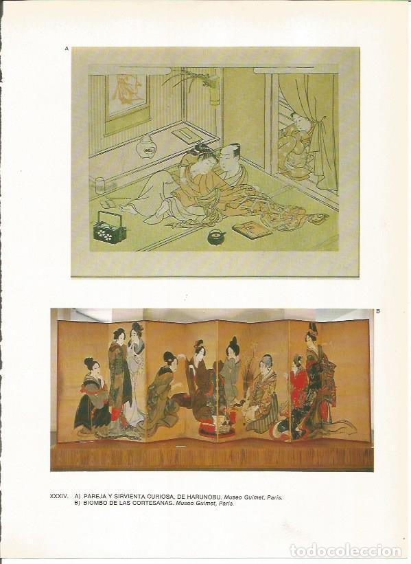 Sammelleidenschaft Andere Papierartikel: LAMINA 27540: Biombo de las cortesanas y pintura de Harunobu - Raymonde de Gans