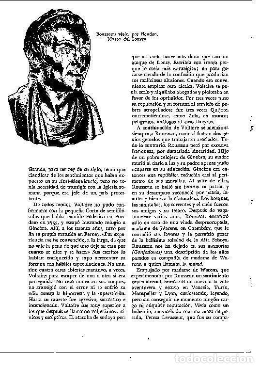Otros art&iacute;culos de coleccionismo en papel: LAMINA 28197: Rousseau viejo, por Houdon - Josep Pijoan