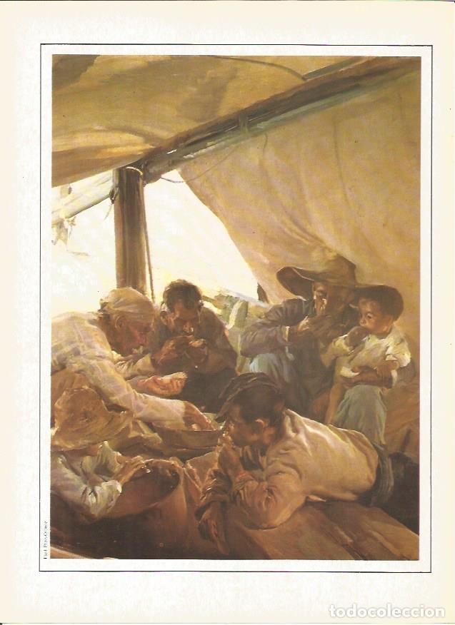 Otros art&iacute;culos de coleccionismo en papel: LAMINA V01381: La comida en la barca por Joaquin Sorolla - VVAA