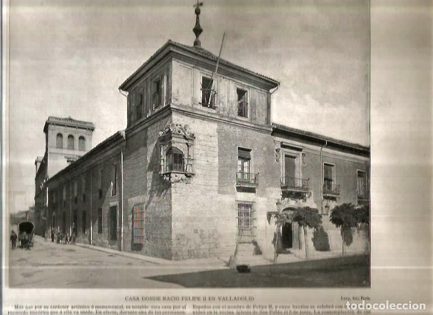Otros art&iacute;culos de coleccionismo en papel: LAMINA V02655: Casa donde nacio Felipe II en Valladolid - Varios
