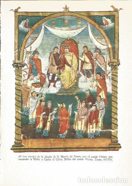 Otros art&iacute;culos de coleccionismo en papel: LAMINA V02550: Los monjes de la abadia de S. Martin. Biblia del conde Vivian. Tours - John Beckwith
