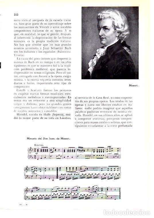 Otros art&iacute;culos de coleccionismo en papel: LAMINA 28208: Mozart y partitura del minueto del Don Juan - Josep Pijoan