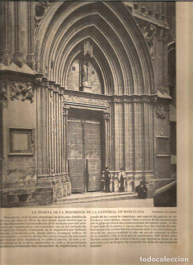 Otros art&iacute;culos de coleccionismo en papel: LAMINA V02717: Puerta de la Inquisicion, Catedral de Barcelona - Varios