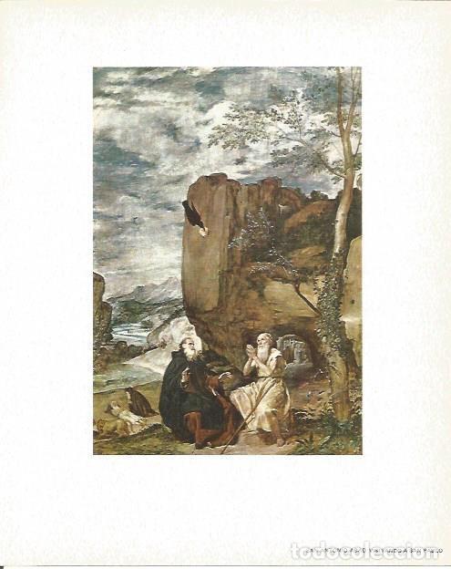Otros art&iacute;culos de coleccionismo en papel: LAMINA V02096: San Antonio Abad visitando a San Pablo por Velazquez - Varios