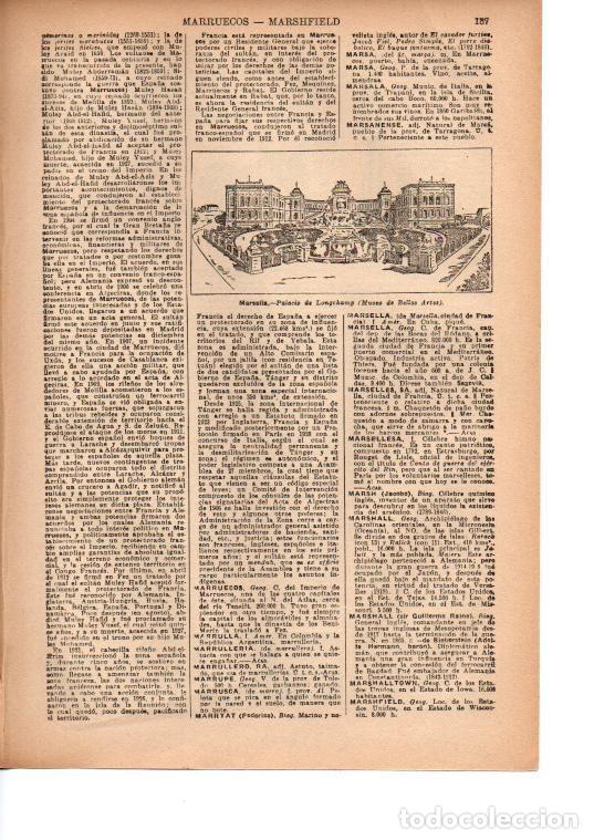 Altri oggetti di carta: LAMINA 39119: Palacio de Longchamp en Marsella, Francia - VVAA