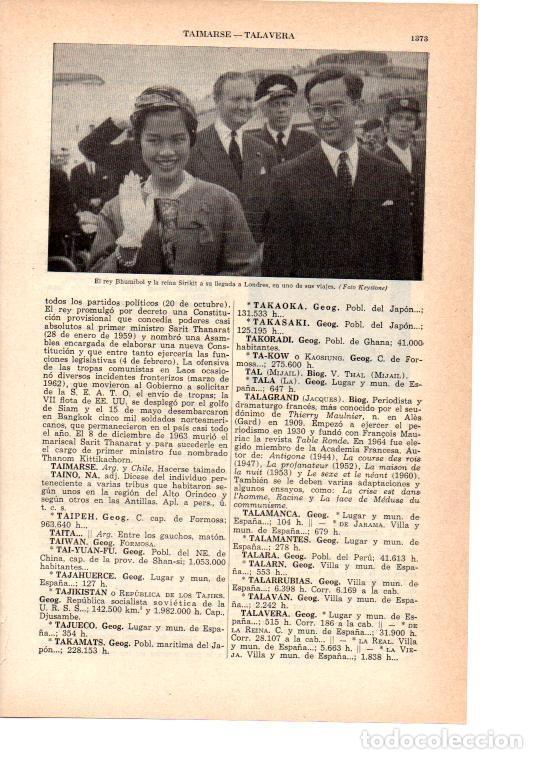 Sammelleidenschaft Andere Papierartikel: LAMINA 38859: Los reyes Bhumibod y Sirikit de Tailandia en Londres - VVAA