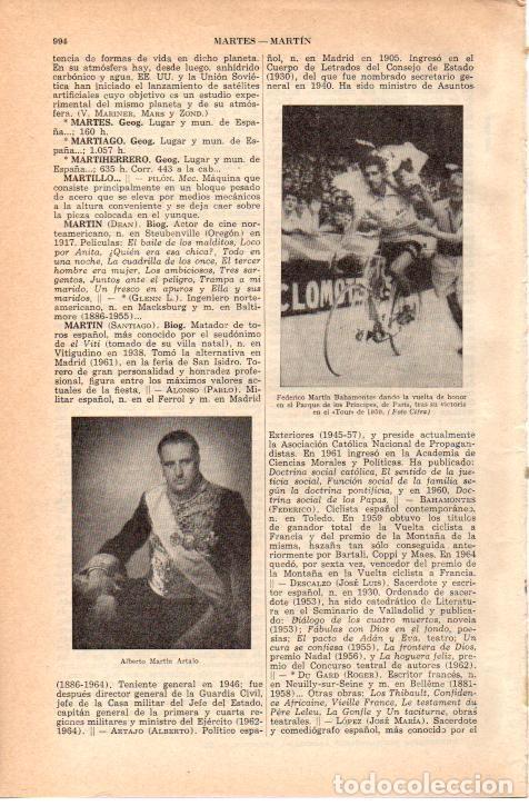 Otros art&iacute;culos de coleccionismo en papel: LAMINA 38773: Alberto Martin Artajo y Federico Martin Bahamontes - VVAA