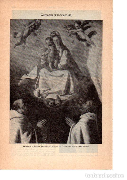 Otros art&iacute;culos de coleccionismo en papel: LAMINA 38904: Virgen de la Merced, por Zurbaran - VVAA