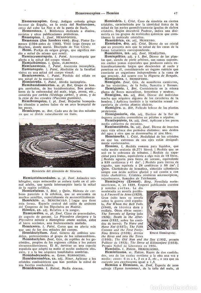 Otros art&iacute;culos de coleccionismo en papel: LAMINA 28569: Gimnasio de Siracusa y Ernest Hemingway - VVAA