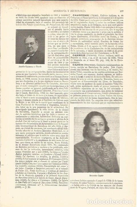Otros art&iacute;culos de coleccionismo en papel: LAMINA V03595: Mercedes Capsir y A. Campmany y Farres - Varios