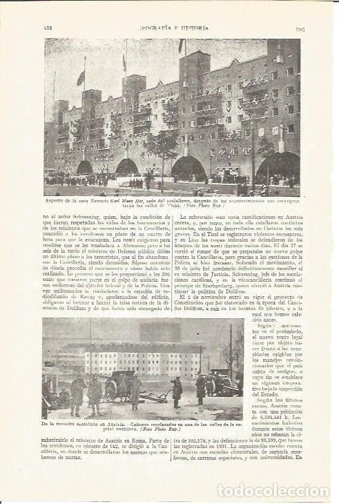 Otros art&iacute;culos de coleccionismo en papel: LAMINA V04147: Casa llamada Karl Marx Hof en Viena y ca&ntilde;ones en Viena - Varios