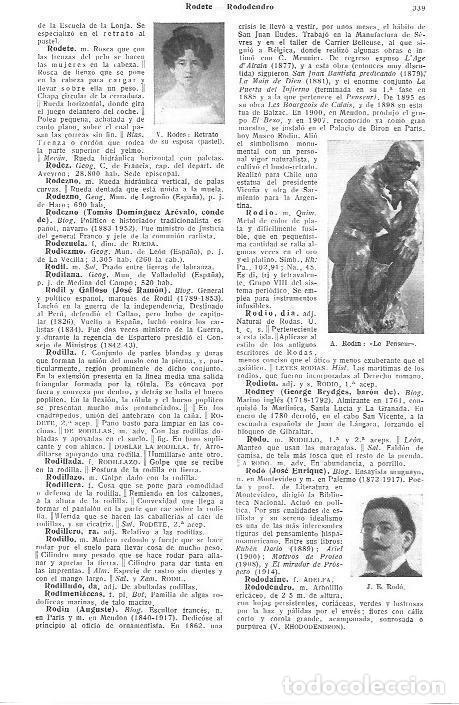 Sammelleidenschaft Andere Papierartikel: LAMINA 28936: Le Penseur de Rodin y Retrato de su esposa, por V. Rodes - VVAA