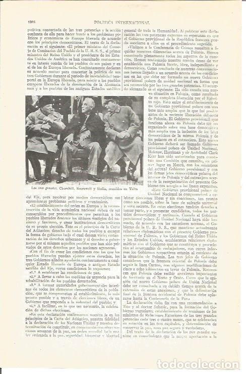 Otros art&iacute;culos de coleccionismo en papel: LAMINA V04076: Churchill, Roosevelt y Stalin reunidos en Yalta - Varios