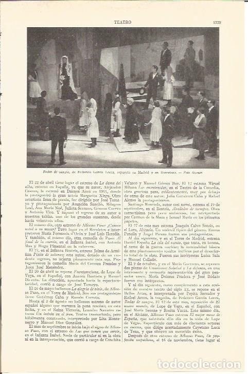 Otros art&iacute;culos de coleccionismo en papel: LAMINA V03182: Bodas de sangre de Federico Garcia Lorca - Varios