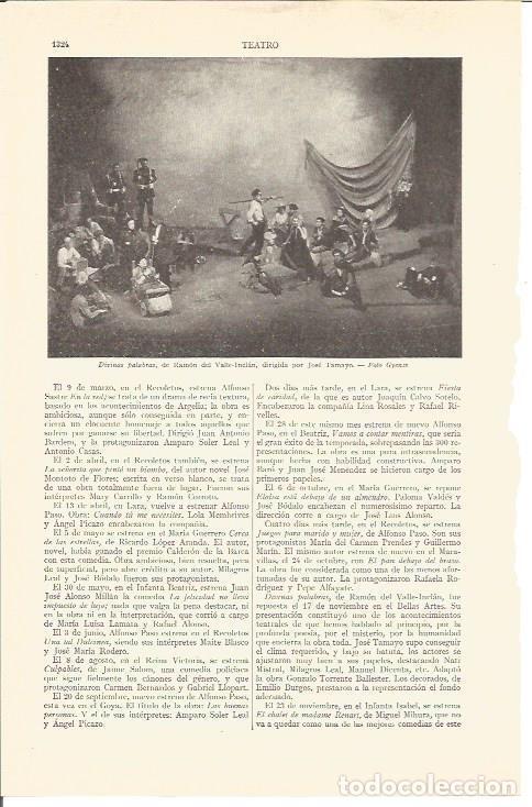 Otros art&iacute;culos de coleccionismo en papel: LAMINA V03180: Divinas palabras de Ramon Valle Inclan dirigida por J. Tamayo - Varios