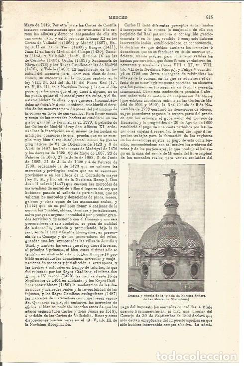 Otros art&iacute;culos de coleccionismo en papel: LAMINA V03370: Iglesia de Nuestra Se&ntilde;ora de las Mercedes en Barcelona - Varios
