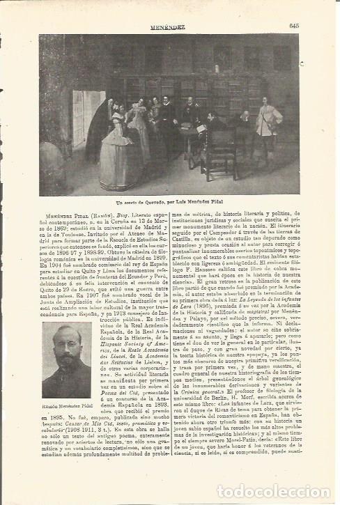 Otros art&iacute;culos de coleccionismo en papel: LAMINA V03331: Un soneto de Quevedo por Luis Menendez Pidal - Varios