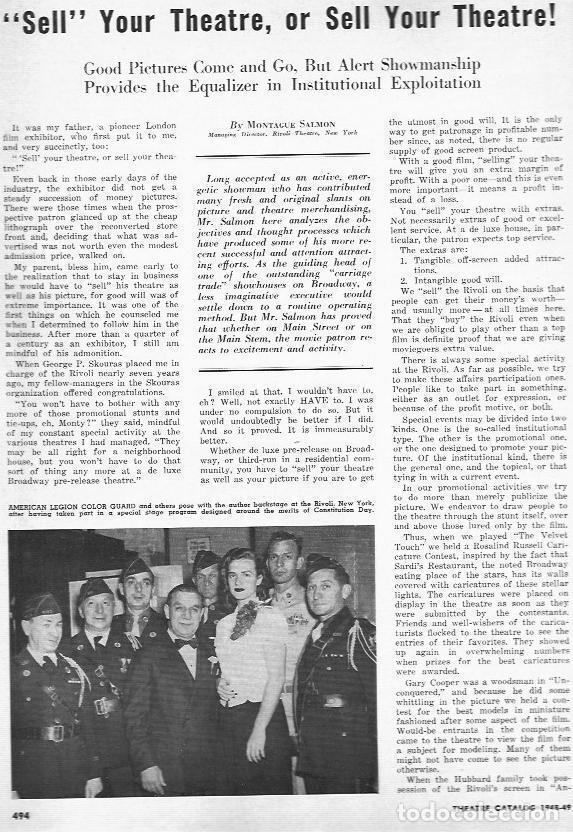 Otros art&iacute;culos de coleccionismo en papel: LAMINA 29448: American Legion Color Guard en el Rivoli de Nueva York - Paul J. Greenhalgh