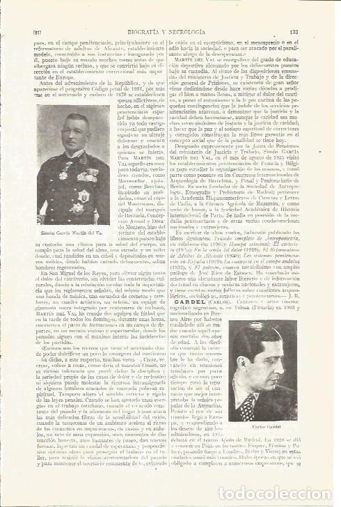 Otros art&iacute;culos de coleccionismo en papel: LAMINA V04968: Simon Garcia Martin del Val y Carlos Gardel - Varios