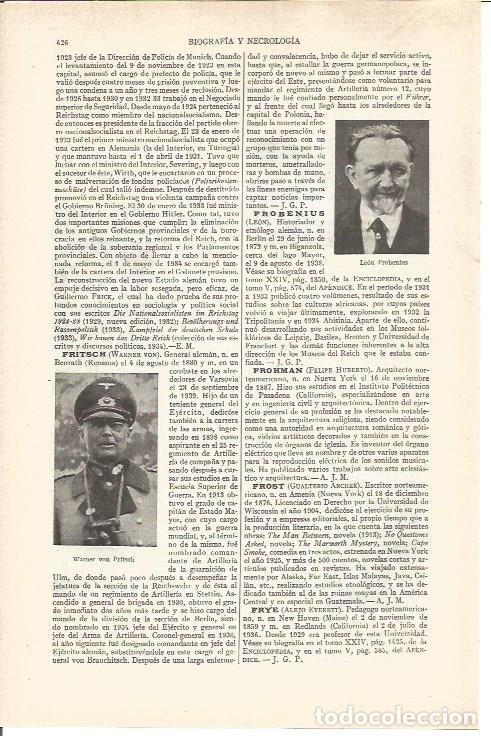 Otros art&iacute;culos de coleccionismo en papel: LAMINA V03707: L. Frobenius y Wagner von Fritsch - Varios