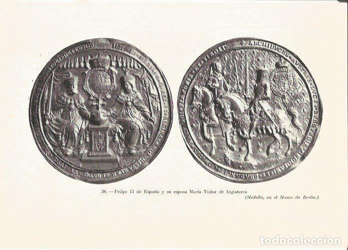 Otros art&iacute;culos de coleccionismo en papel: LAMINA V05284: Medallas de Felipe II de Espa&ntilde;a y Maria Tudor de Inglaterra - Rafael Ballester Escala