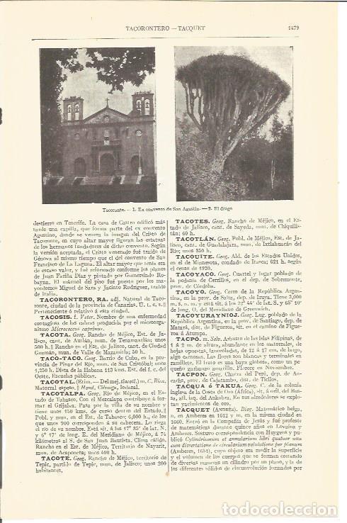 Otros art&iacute;culos de coleccionismo en papel: LAMINA V04426: Convento de San Agustin en Taraconte, Canarias - Varios