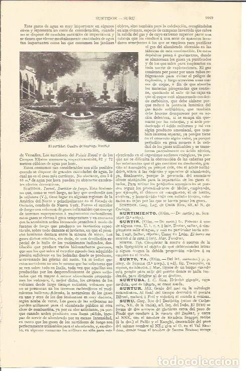 Otros art&iacute;culos de coleccionismo en papel: LAMINA V04364: El surtidor por Santiago Rusi&ntilde;ol - Varios